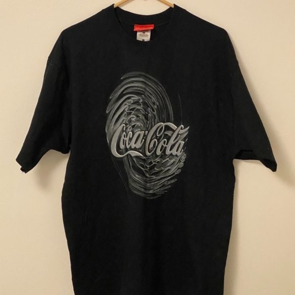 Everything Coca Cola, Men's Black T-shirt, Short Sleeve, Size L, 100% Cotton